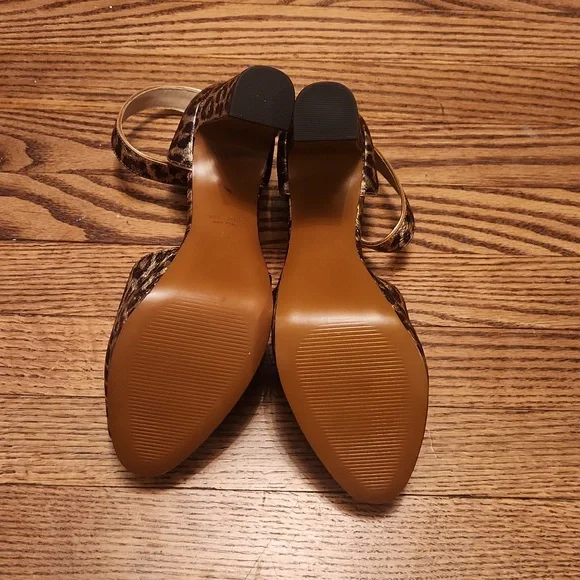 Kate Spade Metalic Copper Animal Print Block Heel Shoes NEW 9.5 - Picture 7 of 12